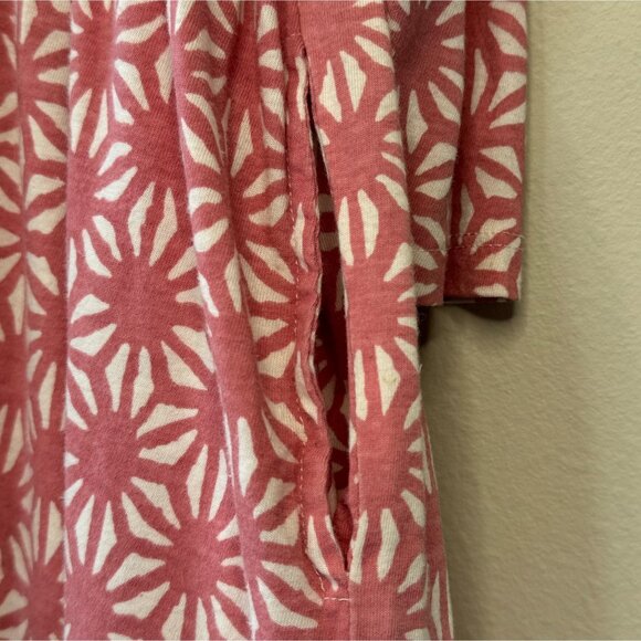 PINK CHICKEN Steph Dress Girls 7 Pink White Geometric Floral Long Sleeve Pockets - Picture 3 of 5